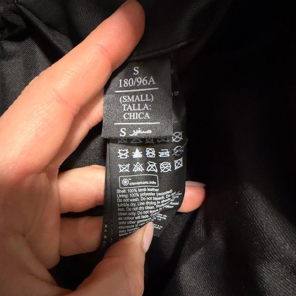 All Saints Milo Asymmetric Zip Leather Moto Jacket, Sz S - Picture 5 of 16